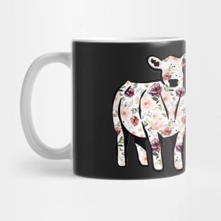 Watercolor Floral Cow Silhouette  - NOT FOR RESALE WITHOUT PERMISSION Mug